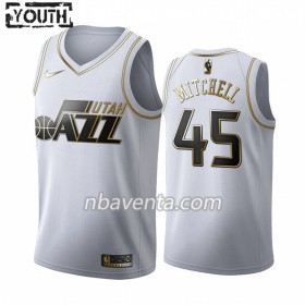 Camiseta Niños Utah Jazz Donovan Mitchell 45 2019-20 Nike Blanco Golden Edition Swingman